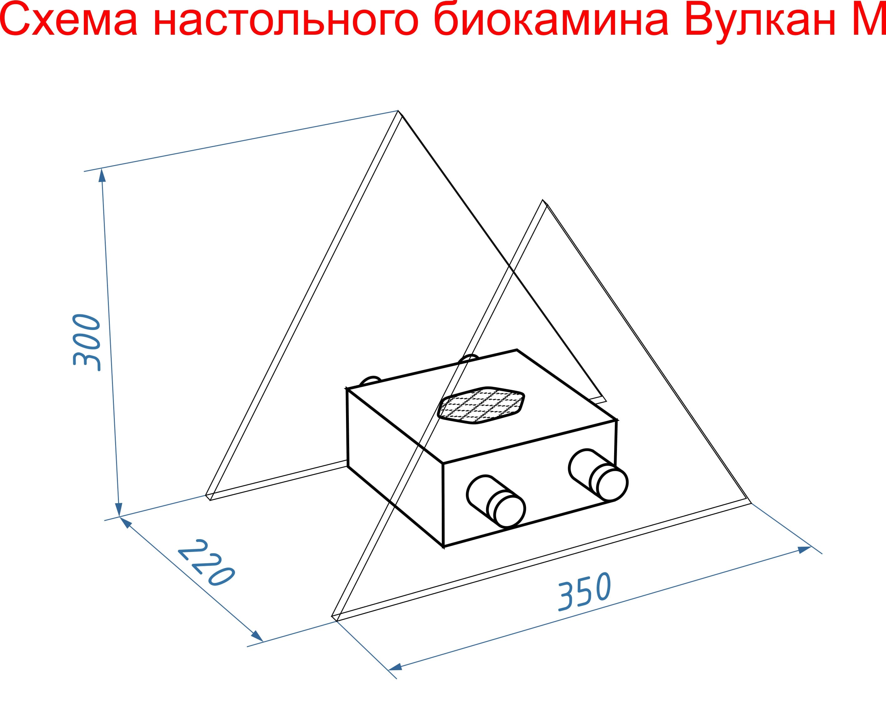 Настольный биокамин Lux Fire "Вулкан" M Красный по цене 11 490 руб.