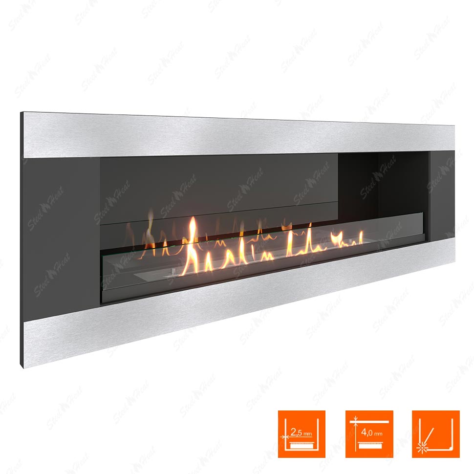 Биокамин SteelHeat LONG-H 1200 стекло + стемалит по цене 60 200 руб.