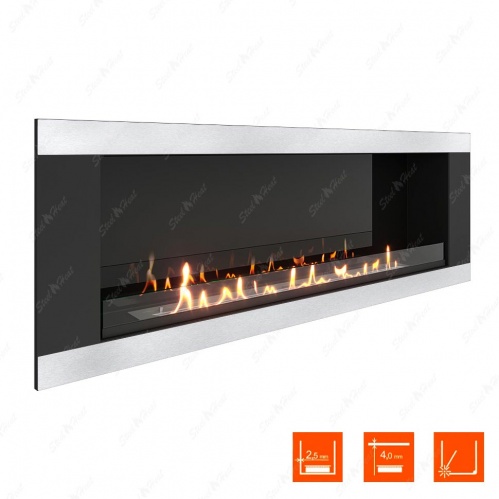 Биокамин SteelHeat LONG-H 1500 стекло + стемалит