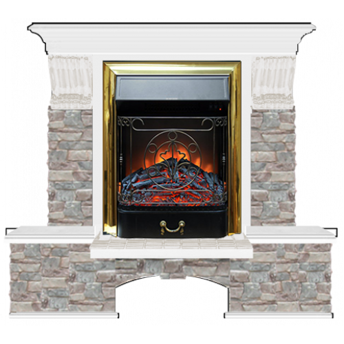 Бостон К Грот цветной (белый)+Majestic Brass