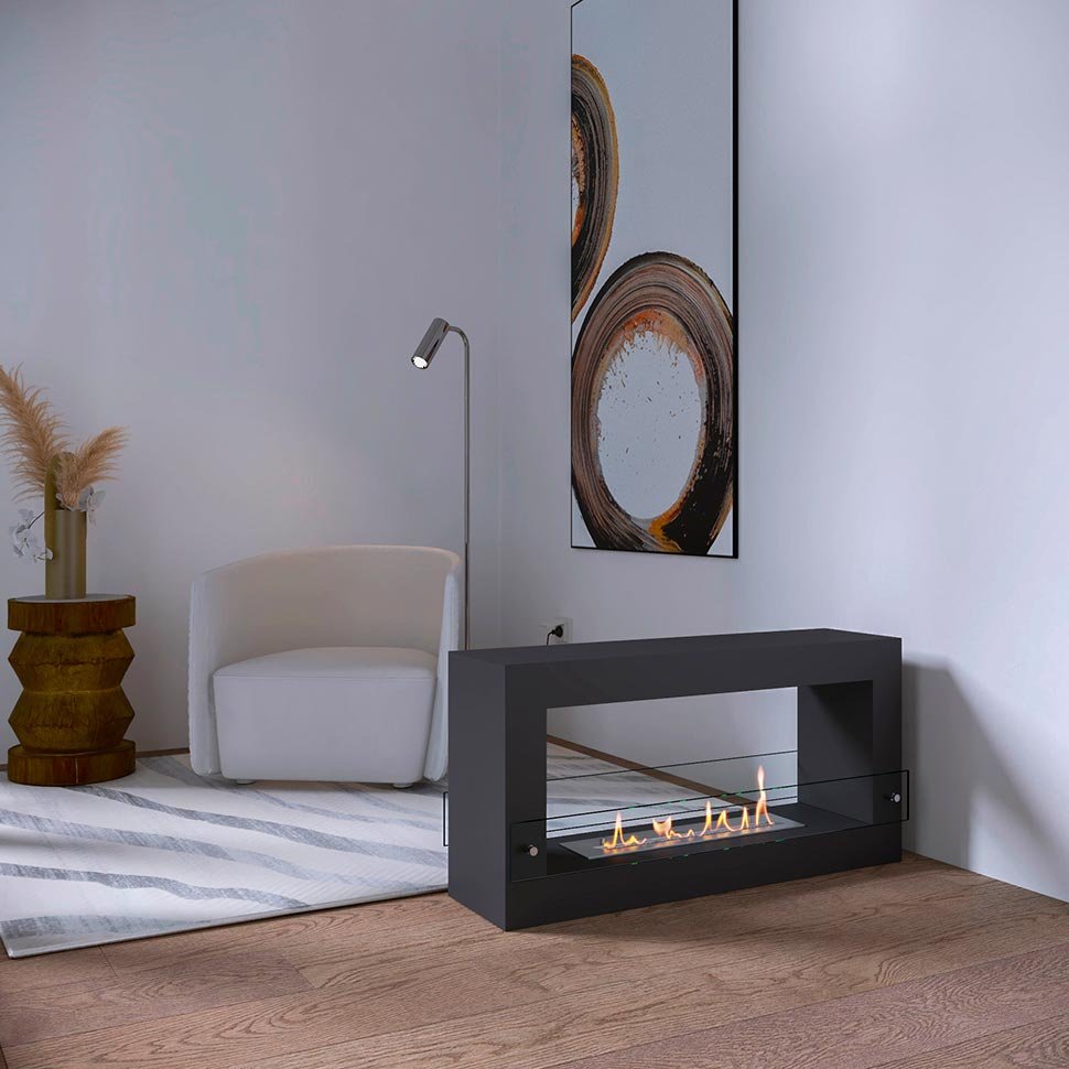 Биокамин SteelHeat WALL FRAME ONE 900 черный, стекло по цене 52 290 руб.