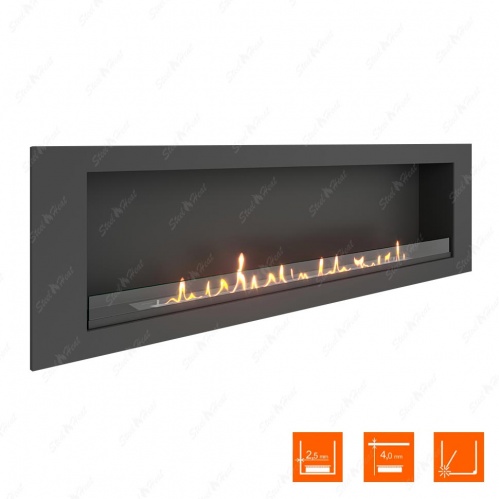 Биокамин SteelHeat LONG 1800 стекло