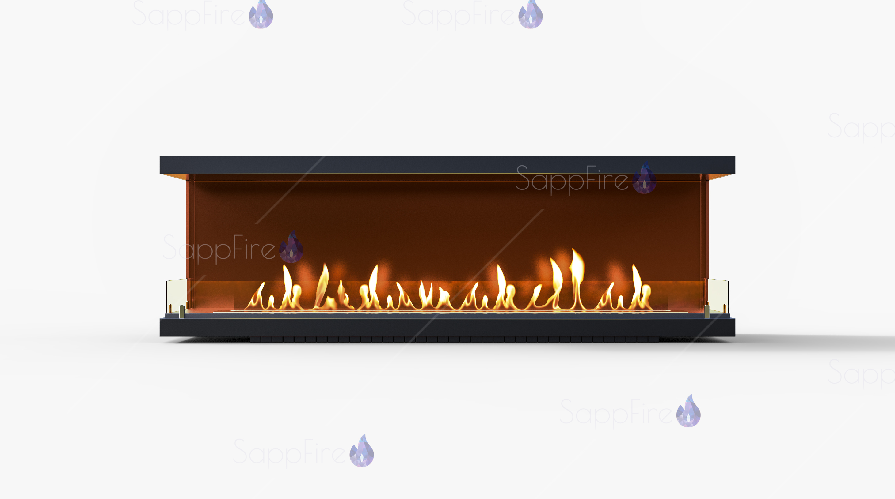 Встраиваемый торцевой очаг 1400 SappFire по цене 62 600 руб.