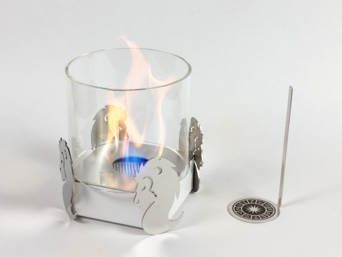 Настольный биокамин Lux Fire "Лев" Белый