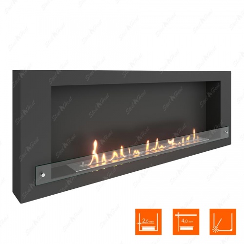 Биокамин SteelHeat WALL 1500 стекло