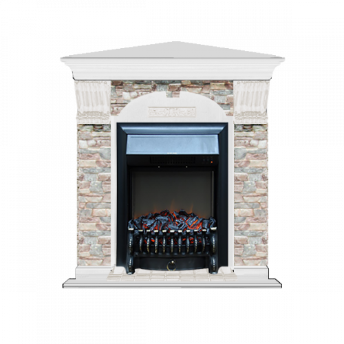 Арочный Грот цветной угловой (белый)+Fobos Black