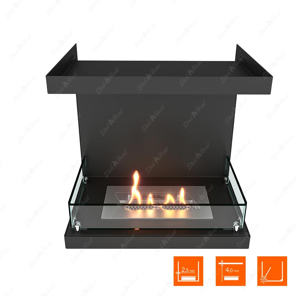 Биокамин фронтальный SteelHeat Leader 500 стекло по цене 23 865 руб.