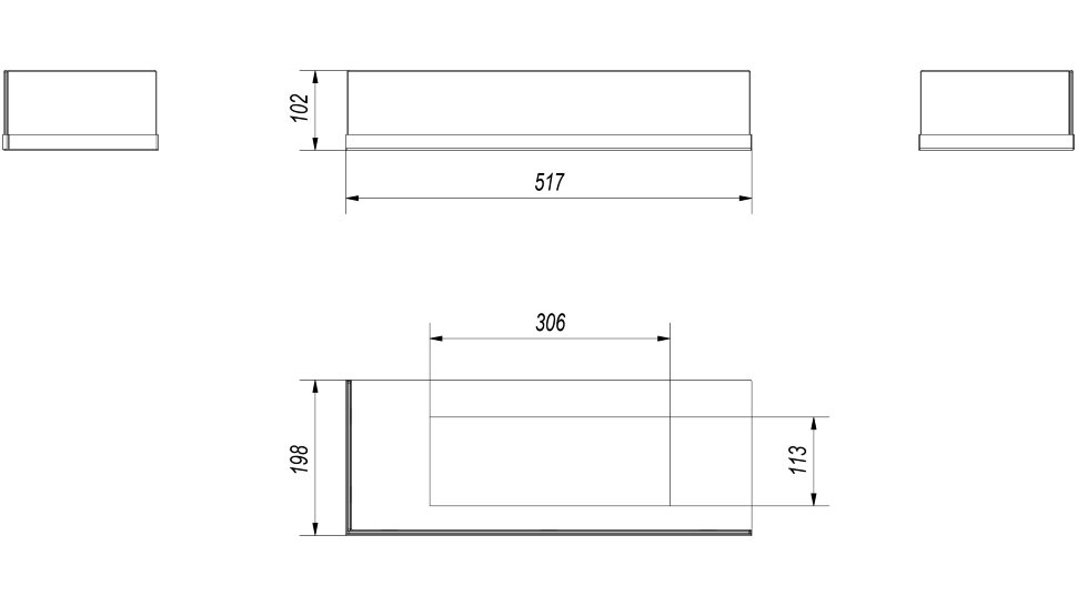 Стекло декоративное для биокамина DELTA/L/600 по цене €155