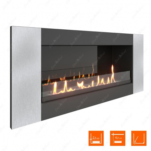 Биокамин SteelHeat LONG-V 900 XL стекло + стемалит