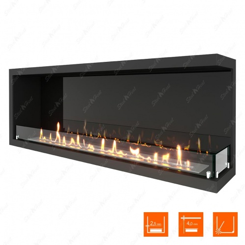 Биокамин угловой SteelHeat Leader 1300 правый стекло + стемалит