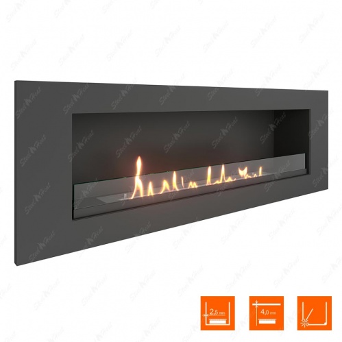 Биокамин SteelHeat LONG 1200 стекло