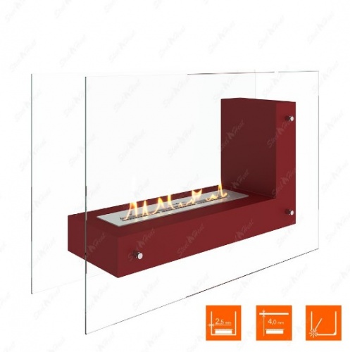 Биокамин напольный SteelHeat TETRISE 900 красный