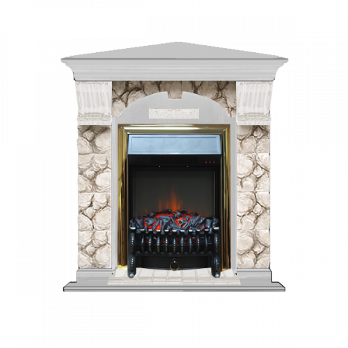 Арочный Карелия угловой (беленый дуб)+Fobos Brass