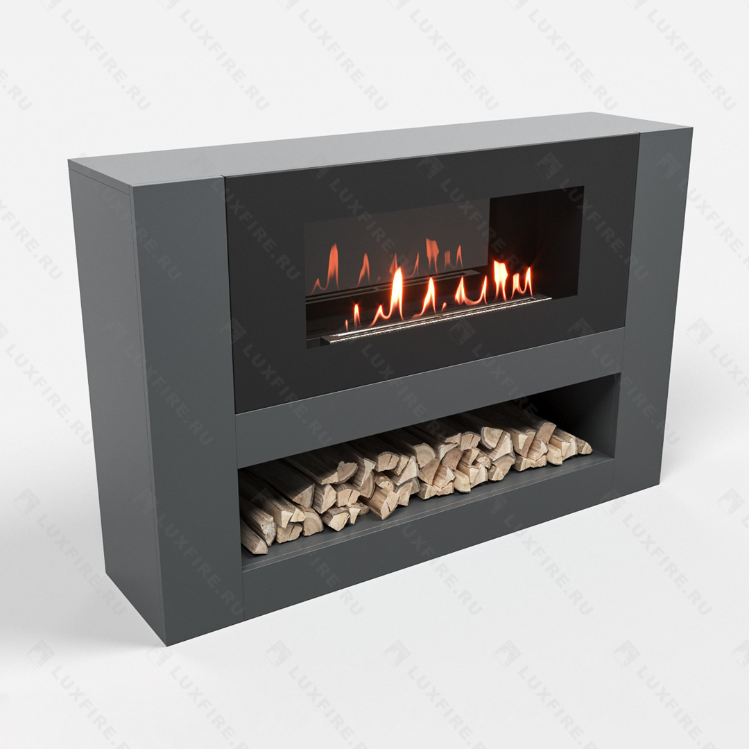 Тумба LUXFIRE с биокамином "Лукоморье" 1200 (графит)