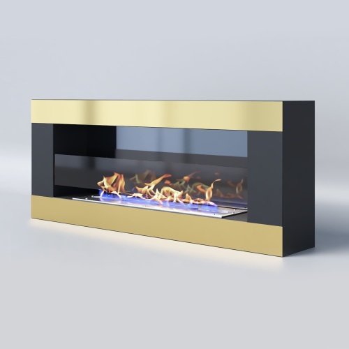 Биокамин "Русский огонь" Голд 1100N настенный с декоративным стеклом (стемалитом)