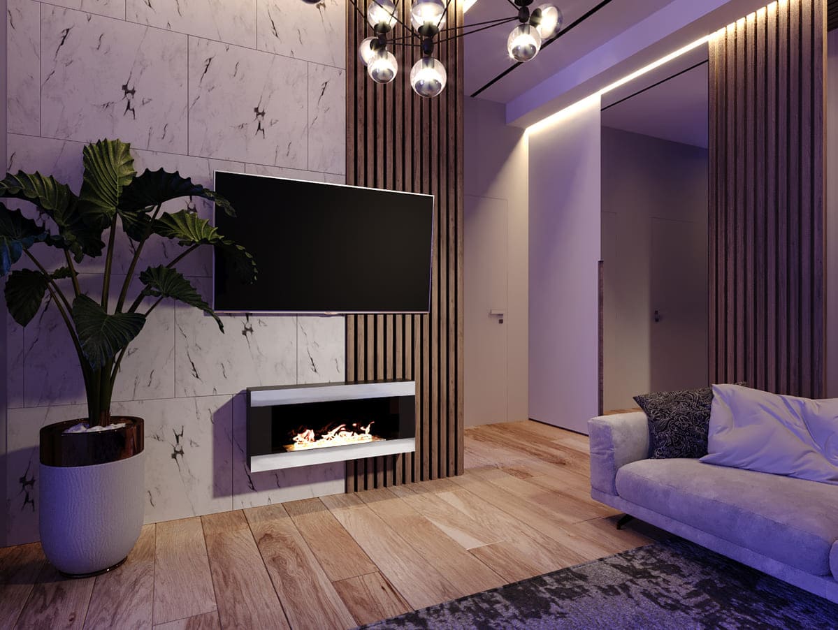 Биокамин "Русский огонь" Модерн 900N настенный с защитным и декоративным стеклом по цене 40 100 руб.