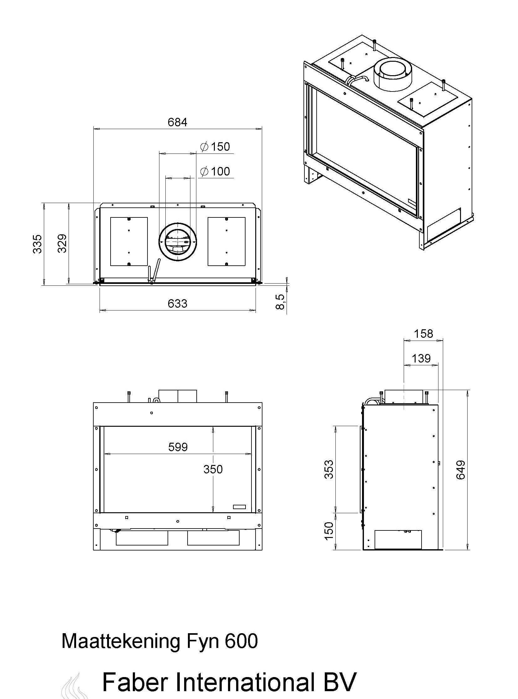 Газовый камин Faber Fyn 600