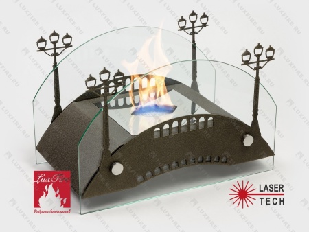 Настольный биокамин Lux Fire "Пушкинский мост" М (бронза) по цене 19 602 руб.