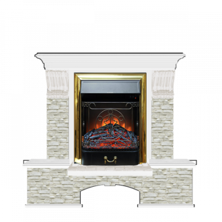 Бостон К Грот однотонный (белый)+Majestic Brass