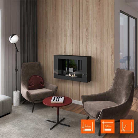 Биокамин SteelHeat WALL LONG 900 LITE черный, стемалит по цене 29 925 руб.