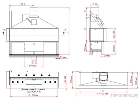 
Газовая топка Vero Design NI G8 H2 G