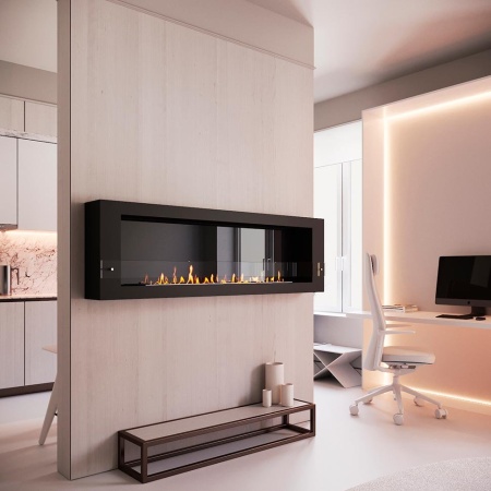 Биокамин SteelHeat WALL GRAND 1800 черный, стекло, стемалит по цене 98 070 руб.