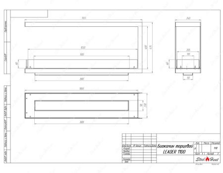 Биокамин SteelHeat FRONT 1100 по цене 39 300 руб.