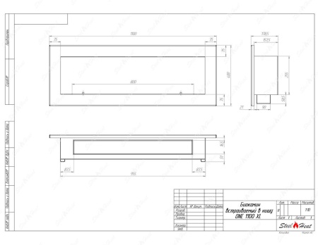Биокамин SteelHeat ONE-V 1100 XL стекло по цене 46 528 руб.